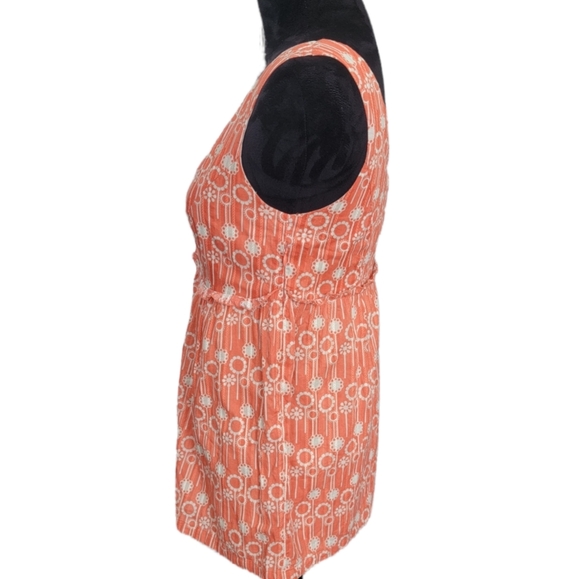 Fossil Orange Retro Flower Power Babydoll Tank Size Small - Picture 3 of 7